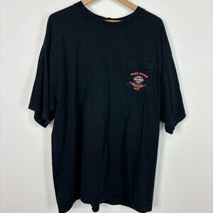 Harley-Davidson Short Sleeve T-Shirt Crewneck Chest Pocket Black Mens Size 3X